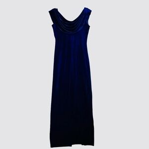 Alex Evenings Midnight Blue Velvet Long Dress